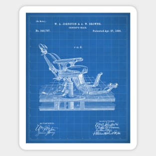 Dental Chair Patent - Dentist Dentists Office Art - Blueprint Sticker